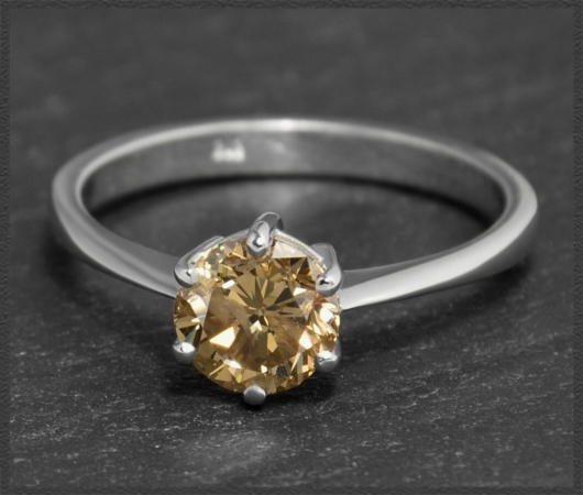 Brillant Solitär Ring, 1,18ct Diamant, 585 Weißgold